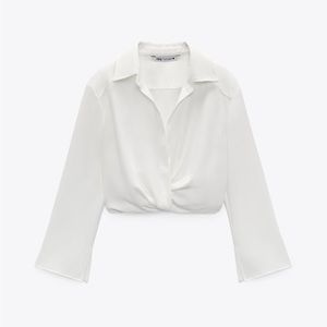 Zara cropped white shirt new with tags